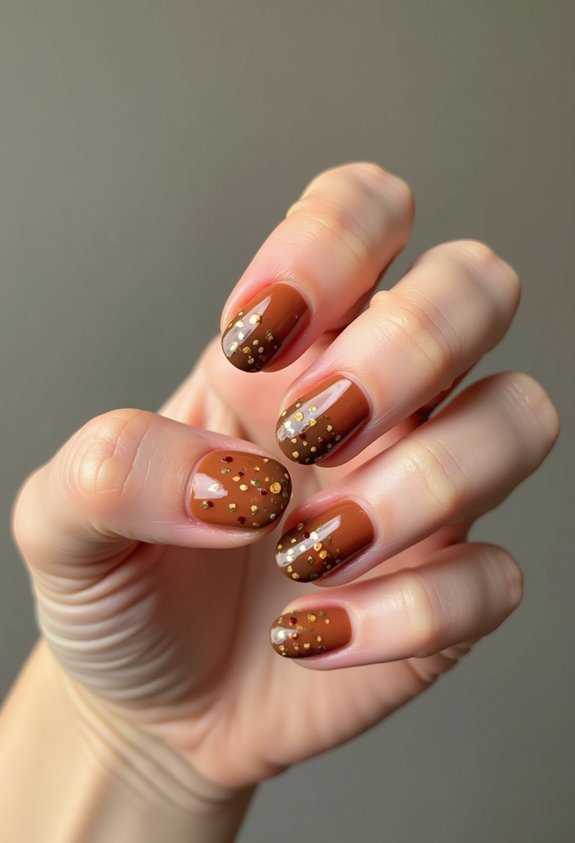 acorn accent fall manicure