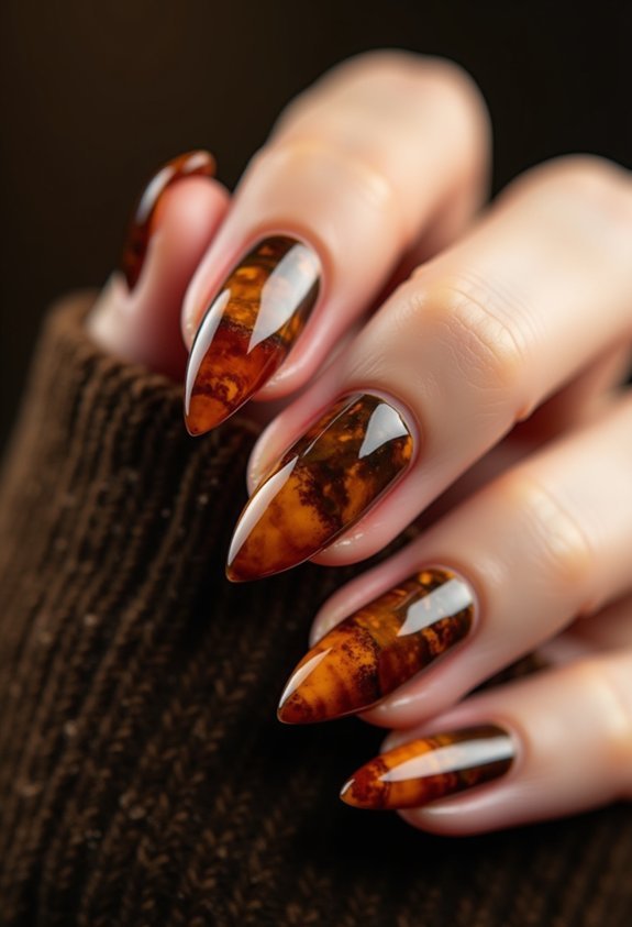 amber caramel marble shine
