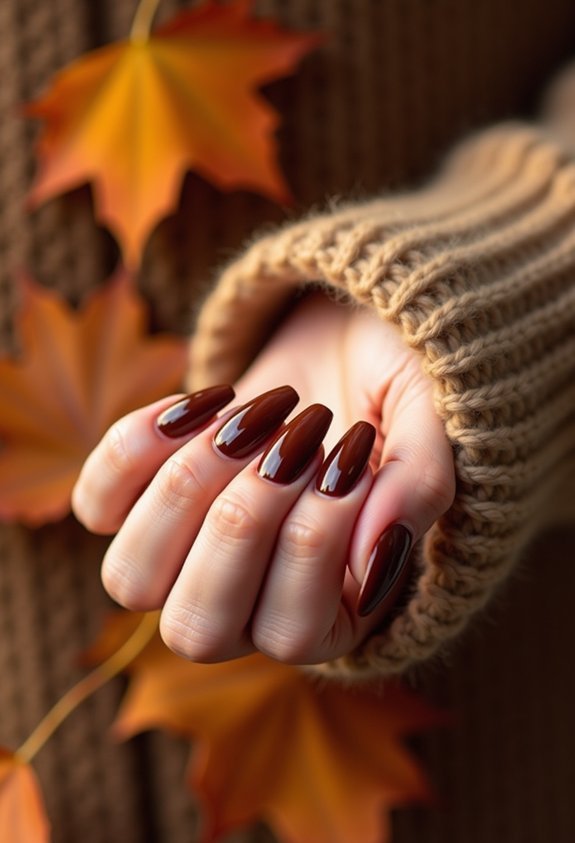 amber honey caramel fall nails