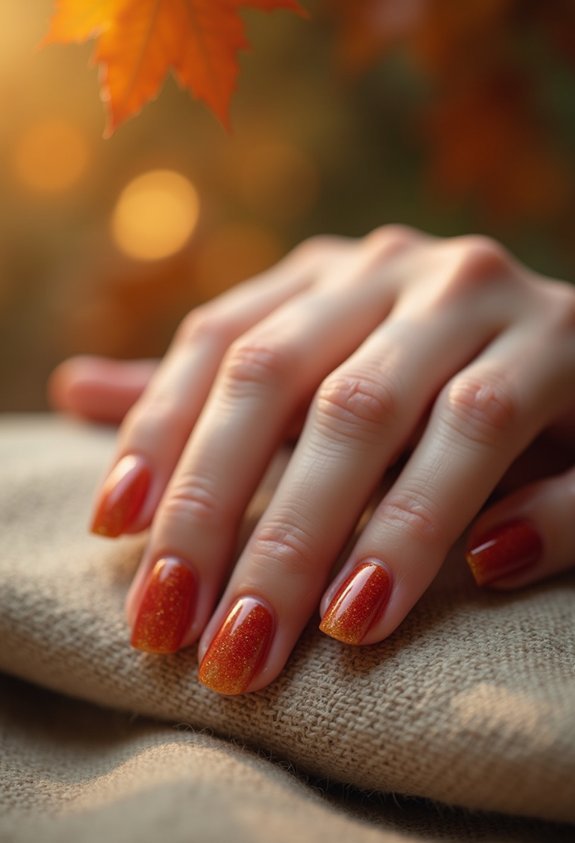 autumn french tips in rich tones
