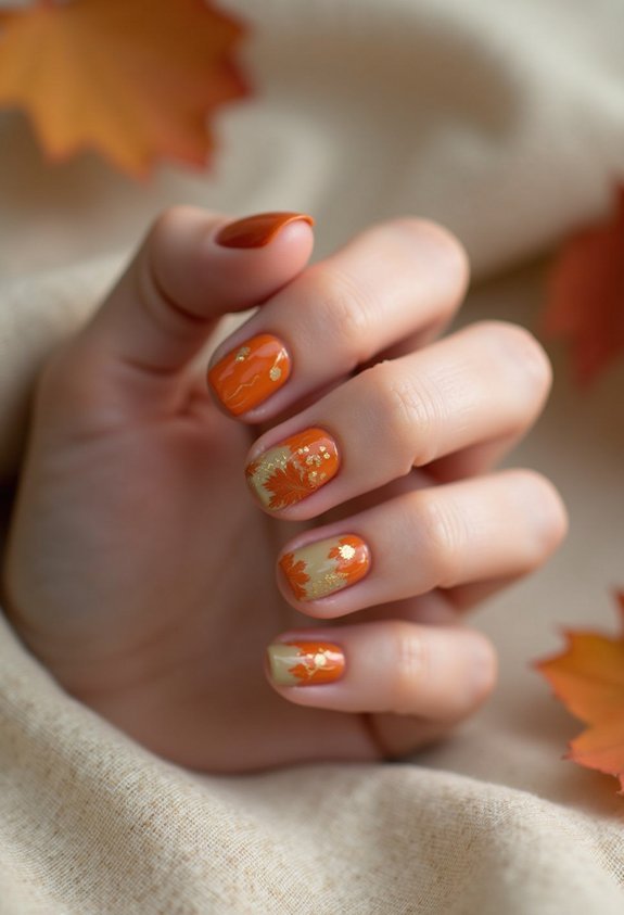 autumn leaf nail art