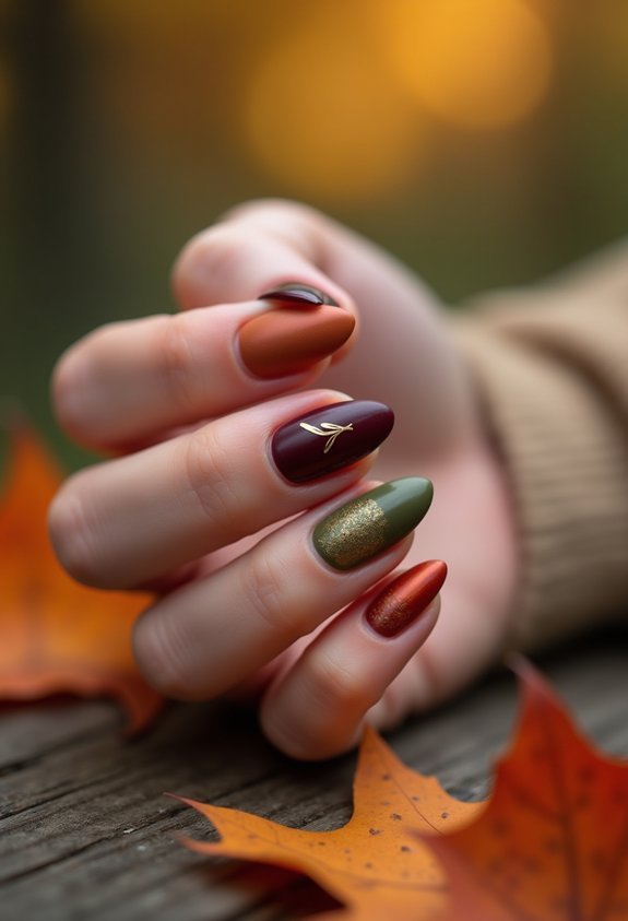autumn mix and match nail accents