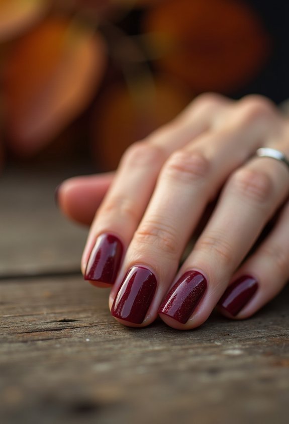blue red wine burgundy nails