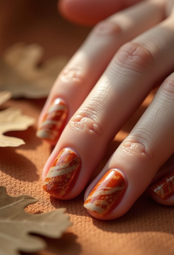 boho burnt orange abstract nails
