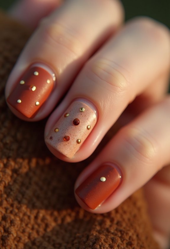 boho rust matte french tips