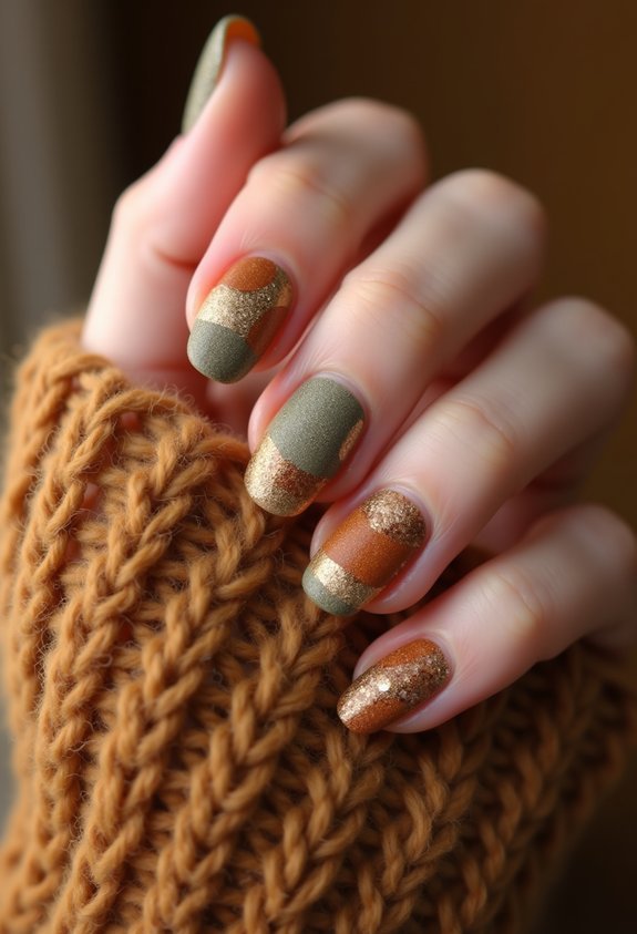 boucl textured autumn manicure