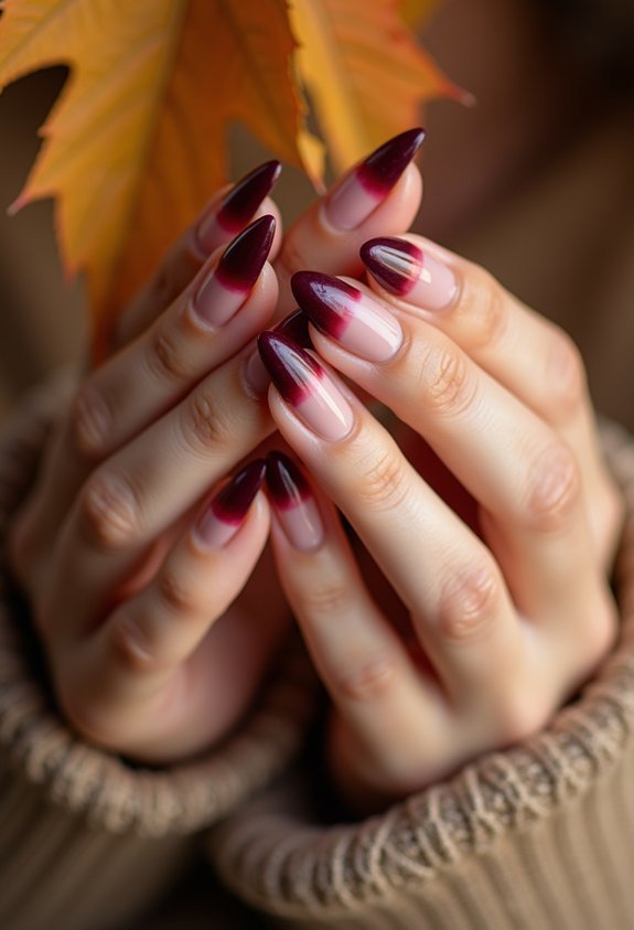 burgundy merlot luxe french tips
