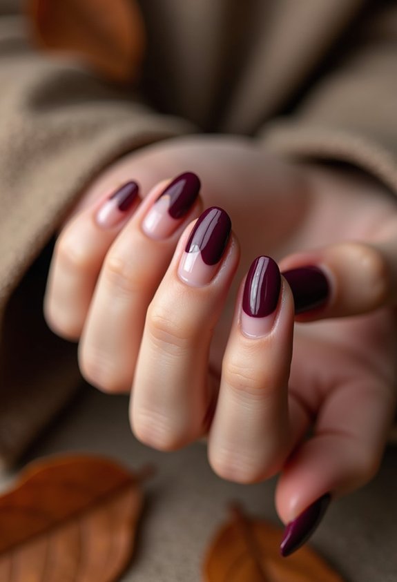 burgundy with minimal negative space
