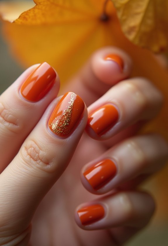 burnt orange french tip nails