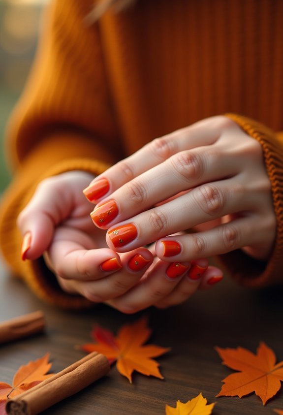 burnt orange glazed pottery nails
