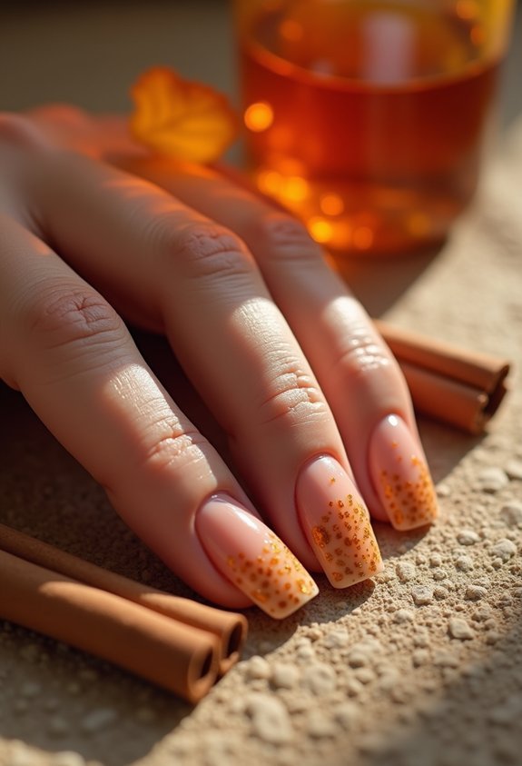 burnt orange pumpkin spice nails