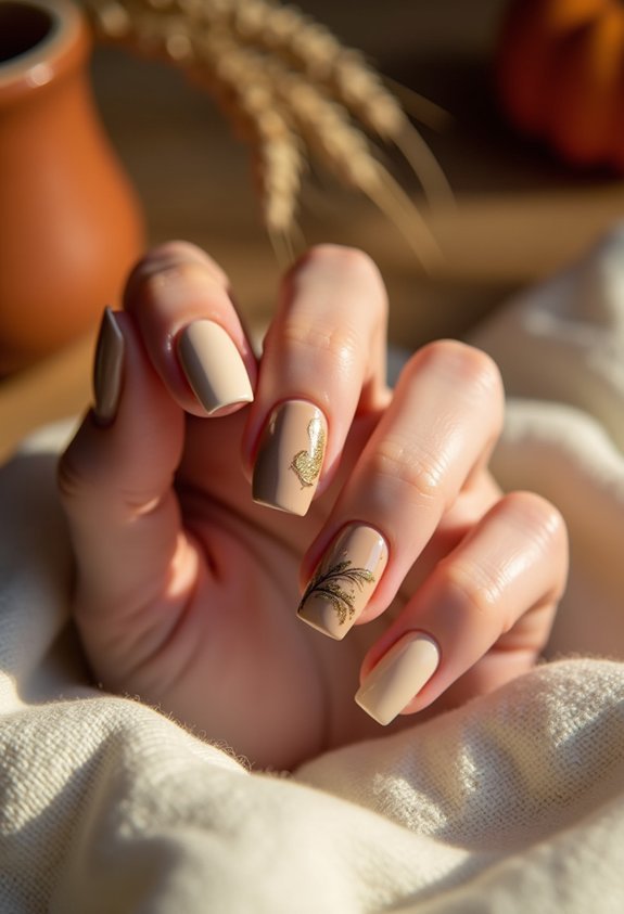caramel cream neutral nails