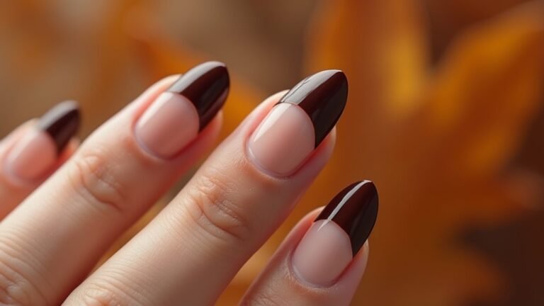 chic brown french tip nails