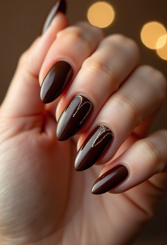 chocolate brown gold accent