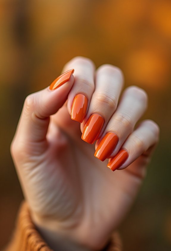classic pumpkin orange fall nails