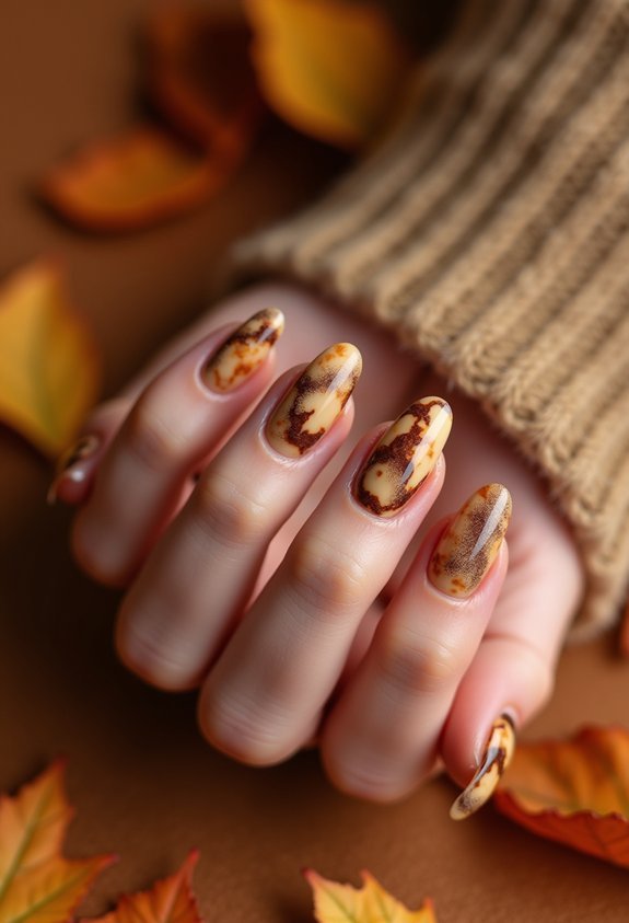 classic tortoiseshell fall nails