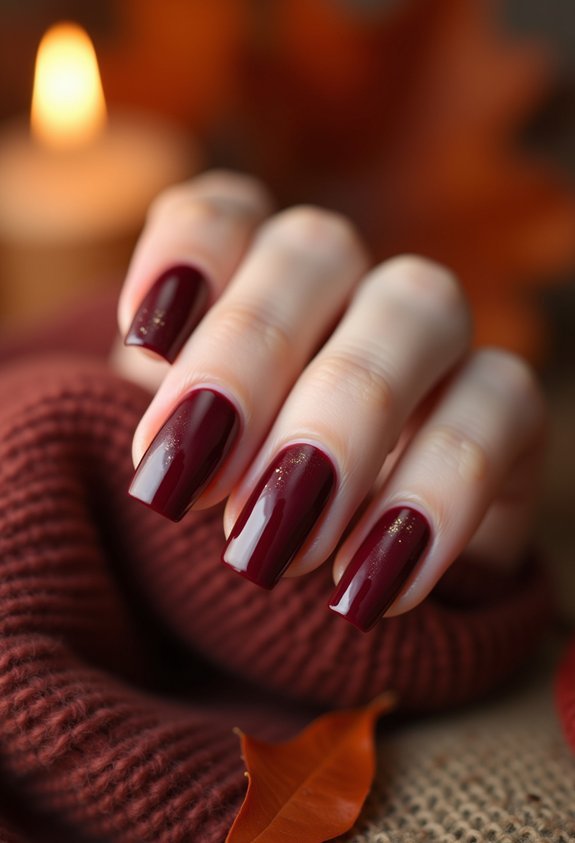 classic wine burgundy fall nails