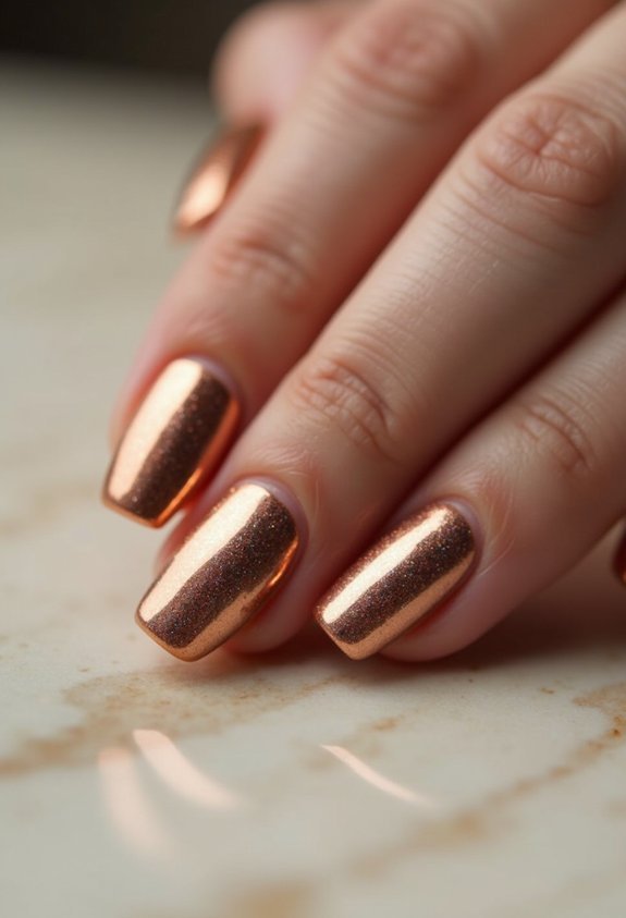 copper chrome oval fall nails