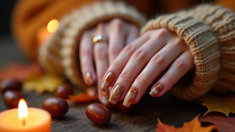 cozy autumn fall nail art