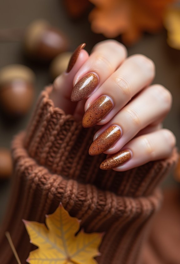 cozy brown autumn nail colors