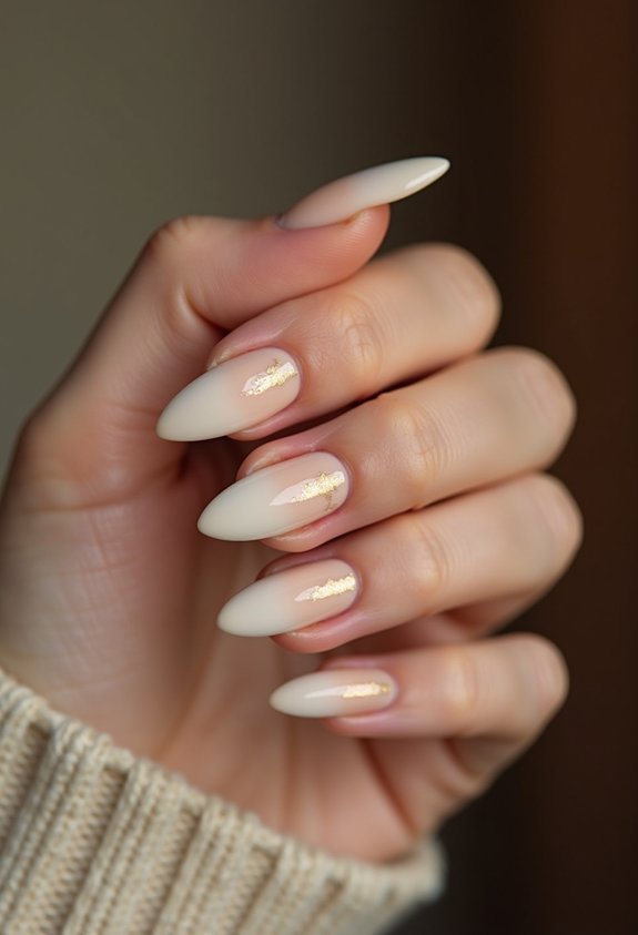 cream long nails elegance