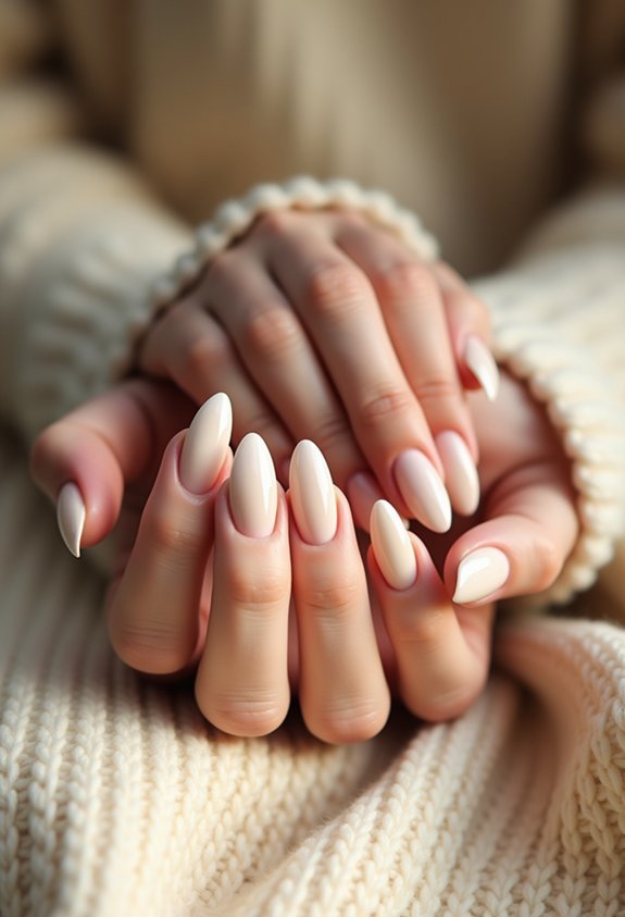 creamy knit cable nail