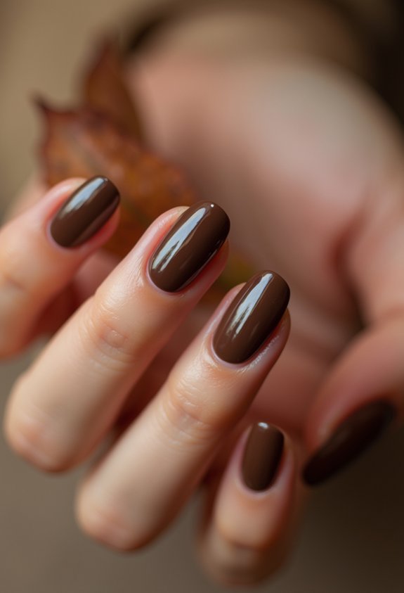 creamy mocha chocolate brown nails