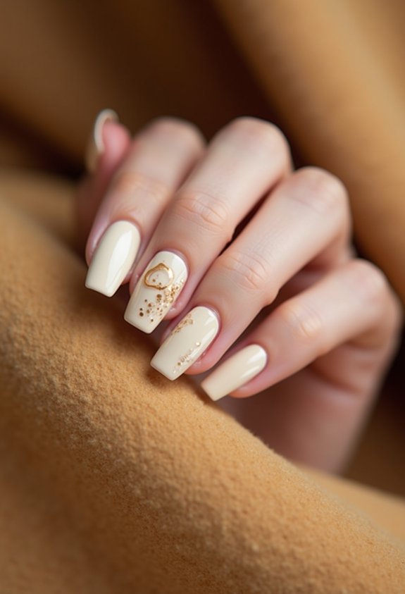 creamy short fall nail ideas