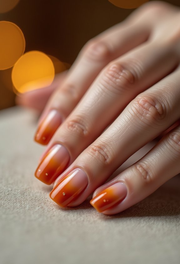 crisp burnt orange french tips