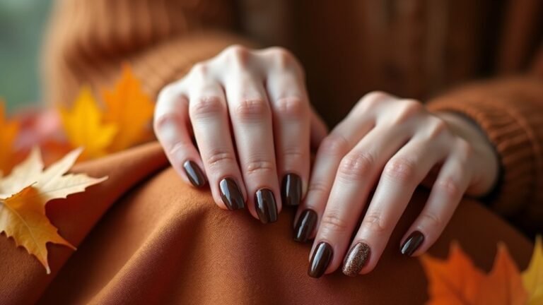 deep chocolate brown fall nails