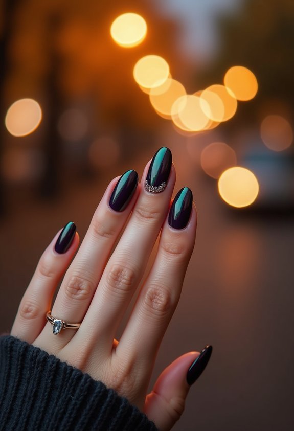 deep plum date night nails