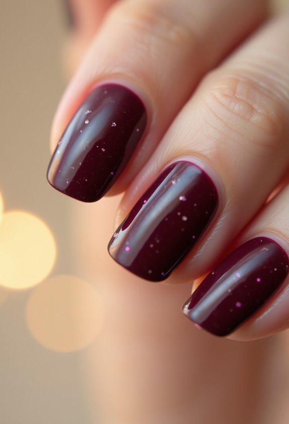 deep plum french tips