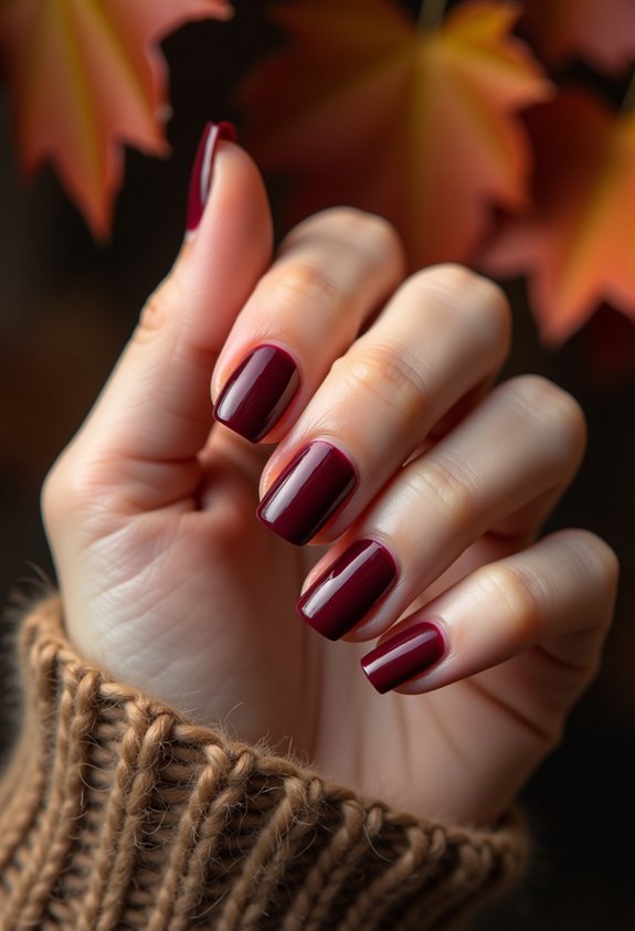 deep red french tip nails