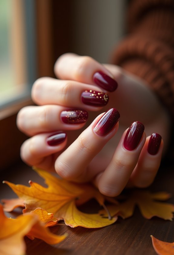 deep wine burgundy nail style