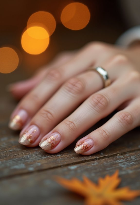 delicate hand painted falling leaves