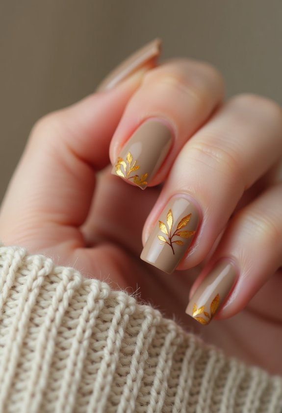 delicate olive leaf accents