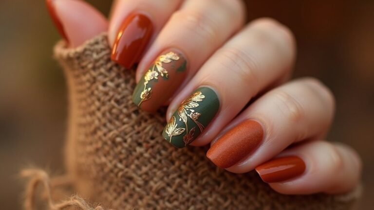 earthy boho fall manicure