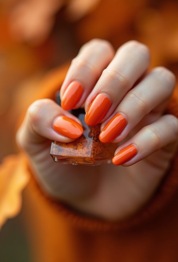 earthy warm burnt orange nails