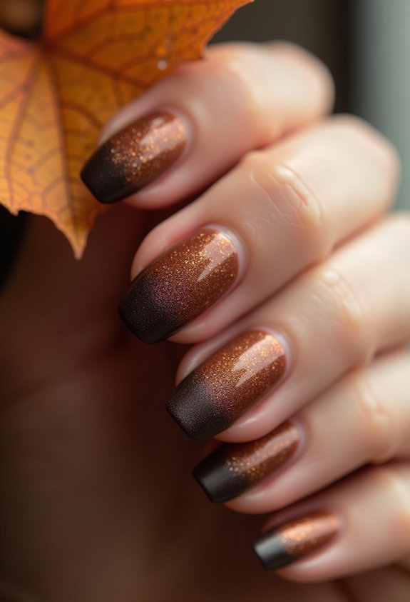 espresso to caramel ombr nails