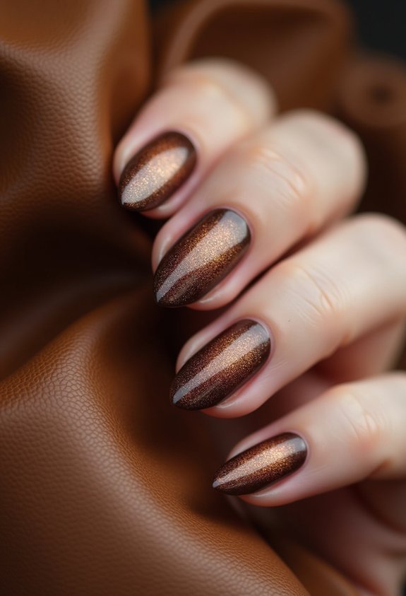 espresso to mocha gradient nails