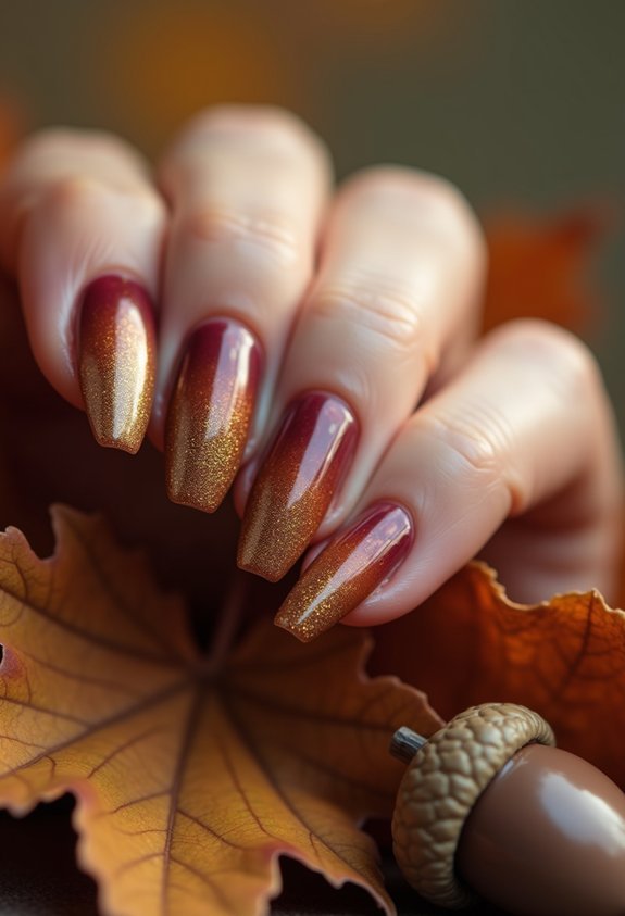 fall ombre nail shade shift