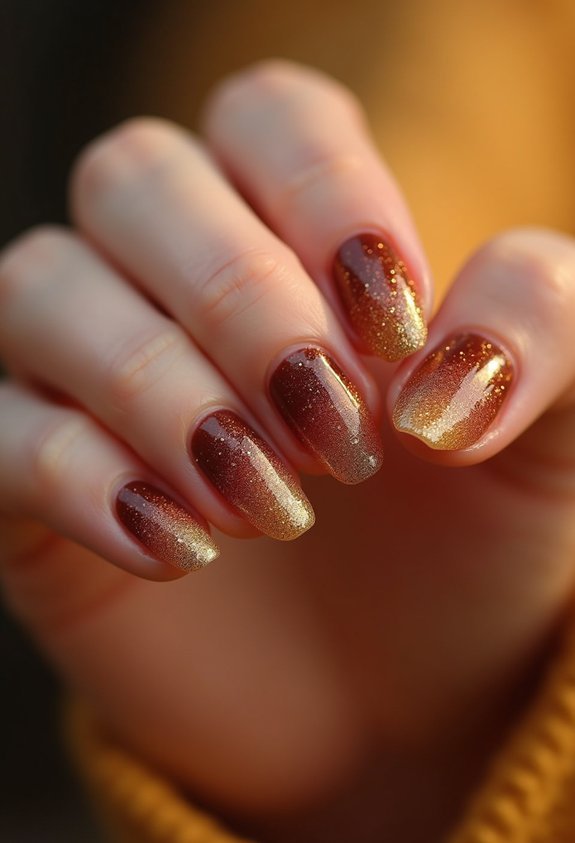 falling glitter ombr nails