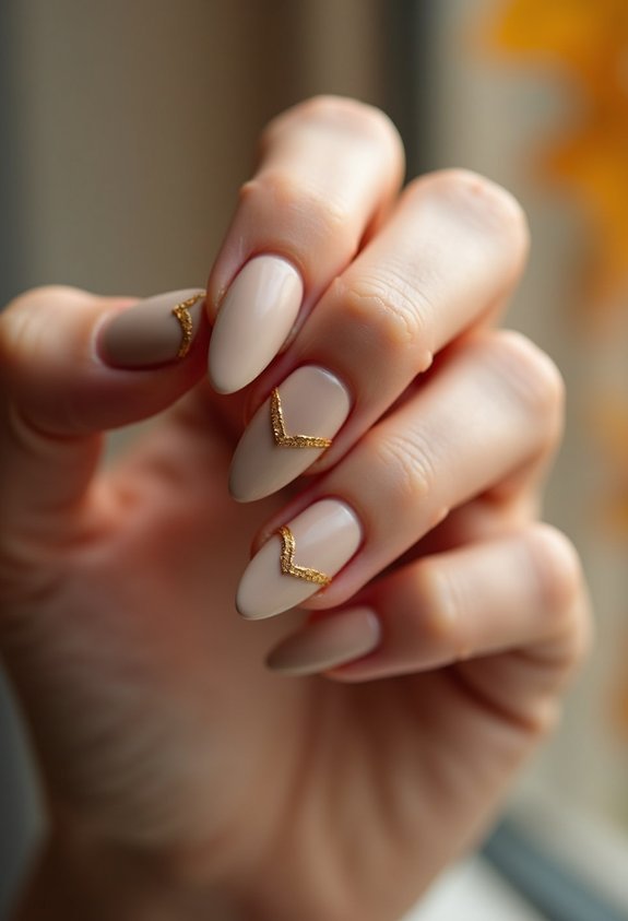 fine gold nail linework