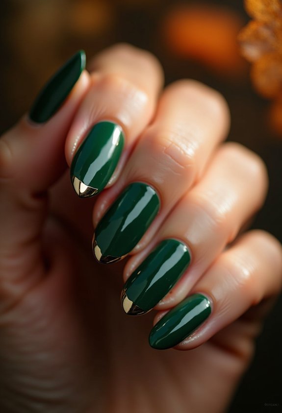 forest green chrome mirror nails