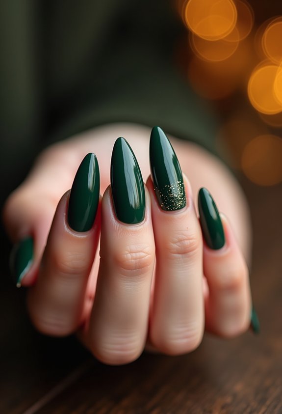 forest green jewel acrylics