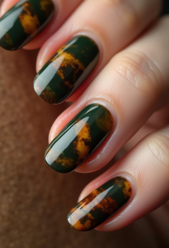 forest green tortoiseshell accents