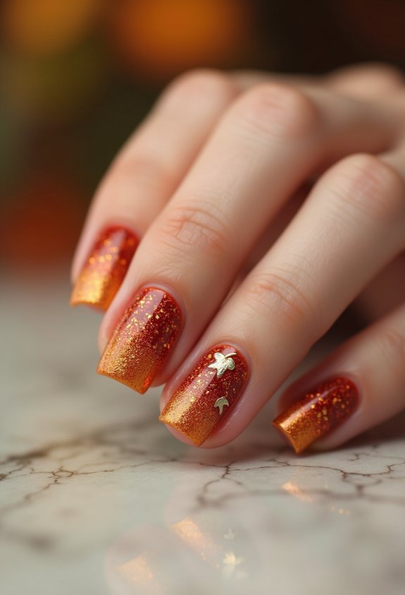 glittery autumn tips for beginners