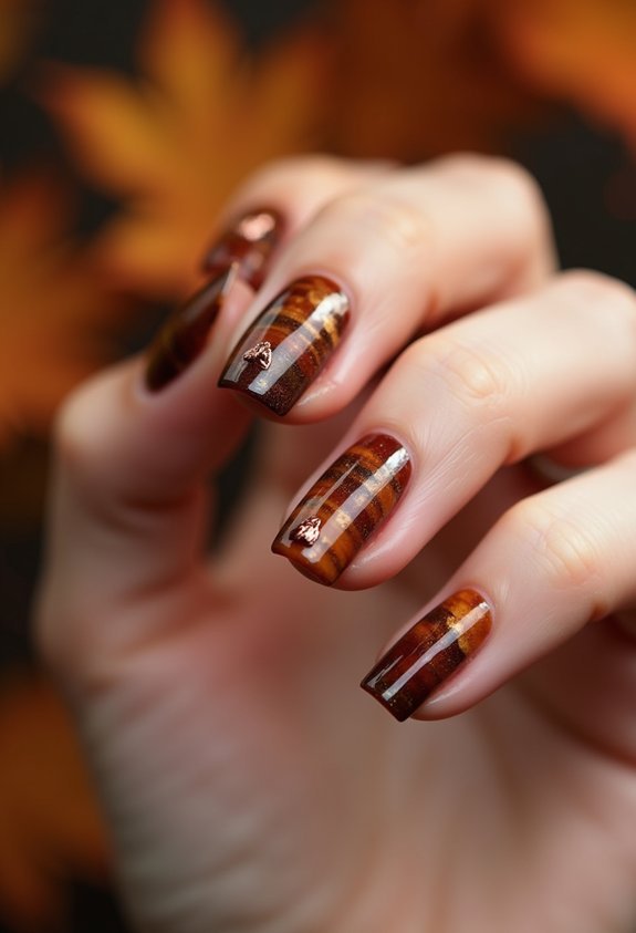 glossy amber tortoiseshell swirls