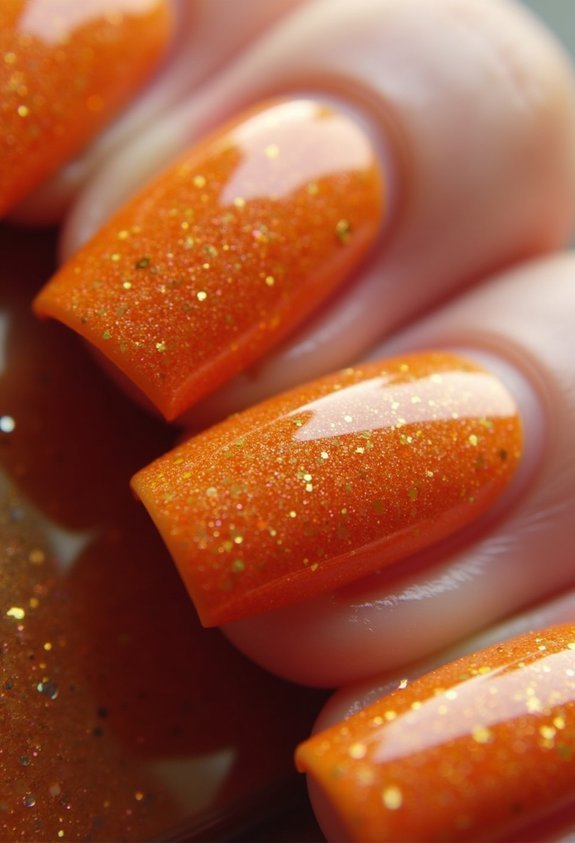 gold glitter pumpkin tips