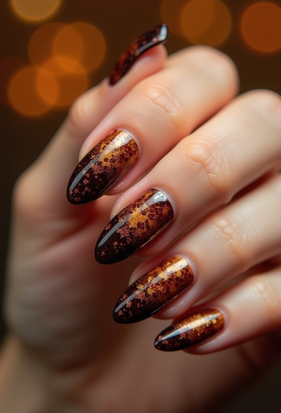 honey tortoiseshell autumn nails